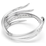 Vienna bangle Mixed cuts, White, Rhodium plated
